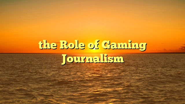 the Role of Gaming Journalism